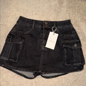 Black Denim Women's Skort